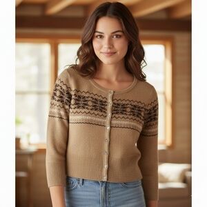 Cashmere Wool Vintage Y2K Albercrobie & Fitch Cropped Sweater Size Large